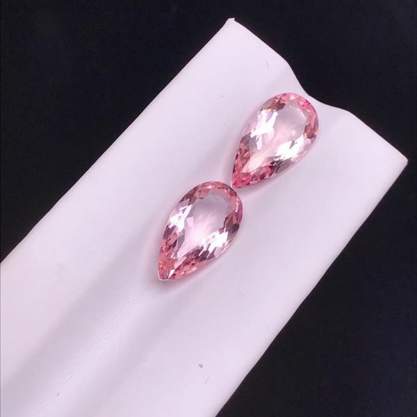 7.45克拉 粉摩根 水滴配對裸石