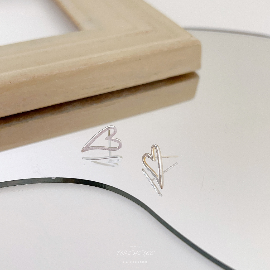 輕盈愛心｜全純銀耳環