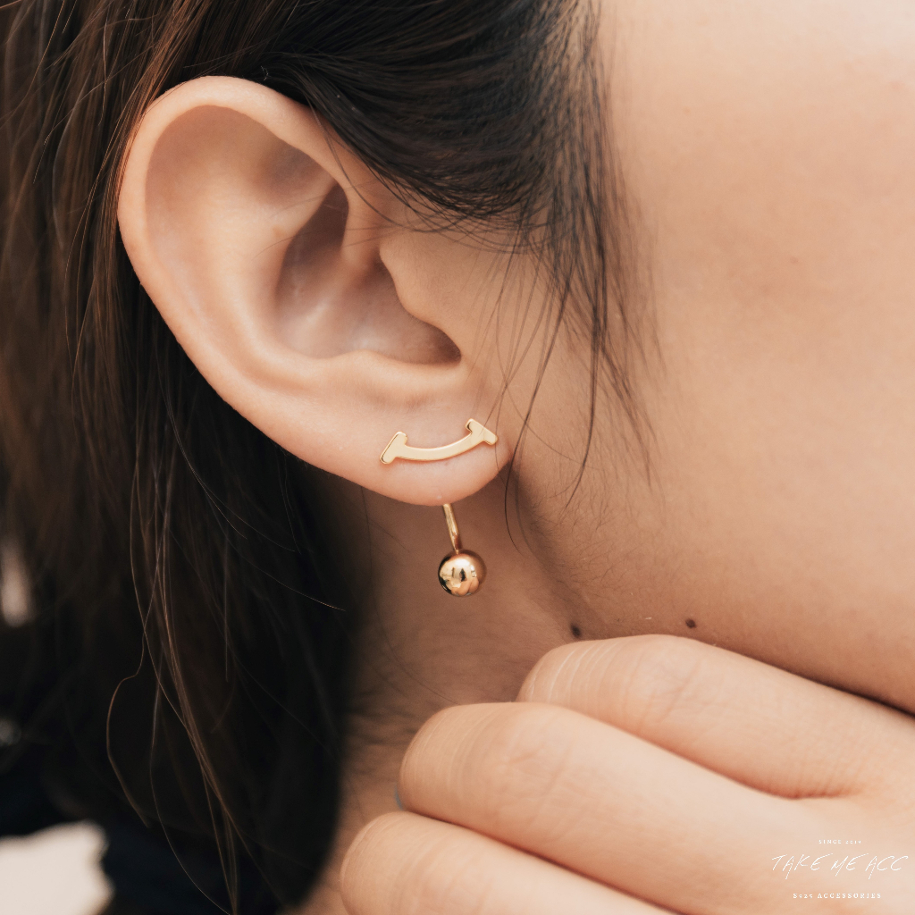 勾一個微笑｜純銀針耳環