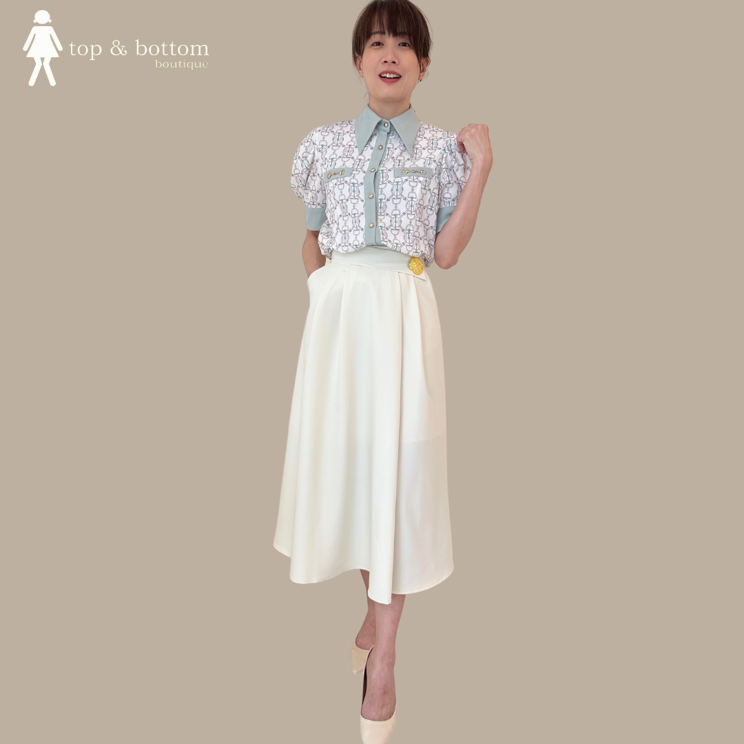 SOLID WAVY MIDI SKIRT