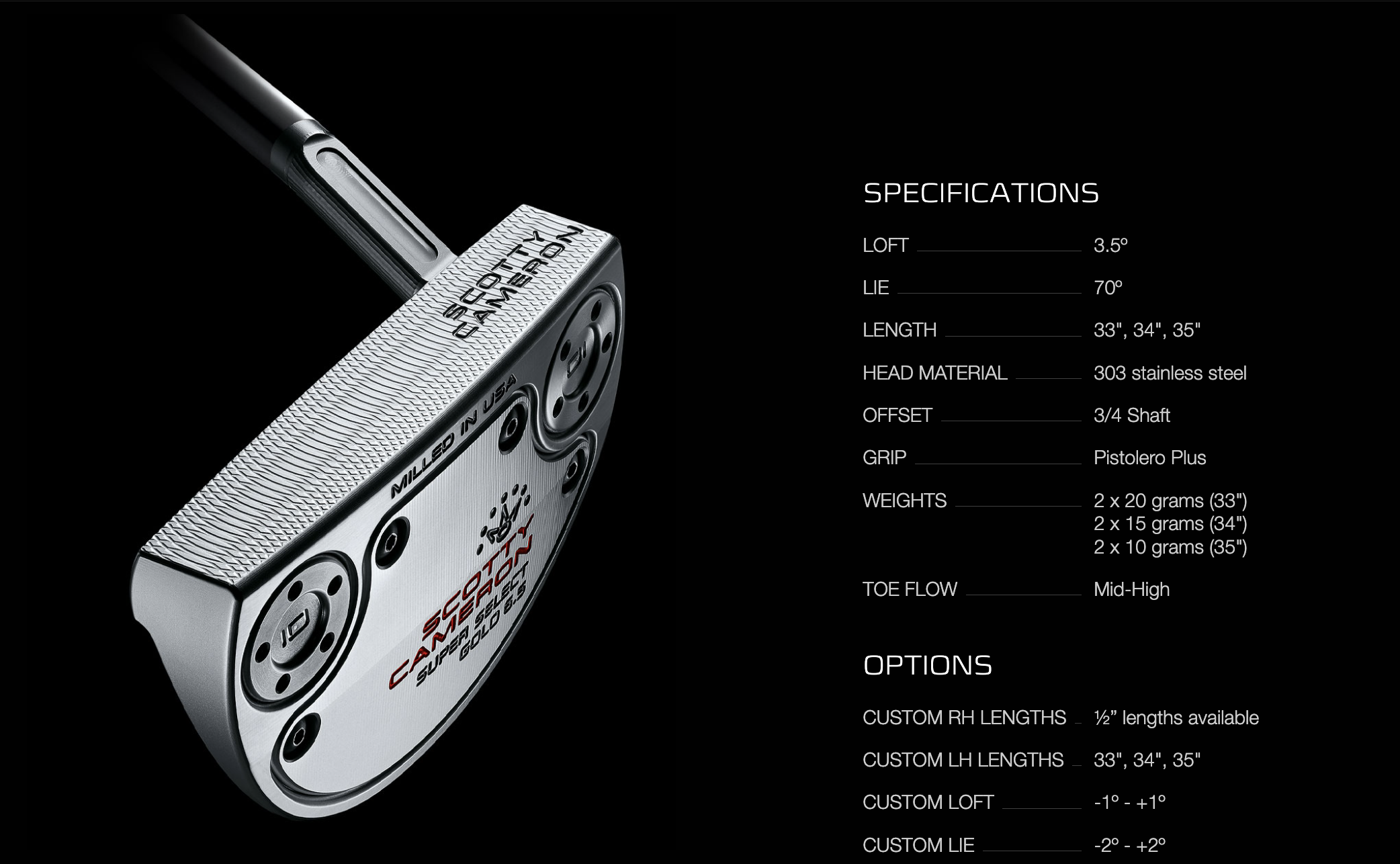 2023 新款【GOLO 6.5】半圓型34吋SCOTTY CAMERON SUPER SELECT 推桿