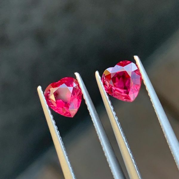 1.07/1.07ct無燒鴿血紅配對