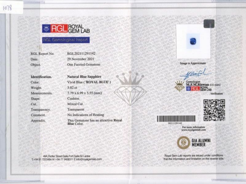 3.02ct無燒皇家藍
