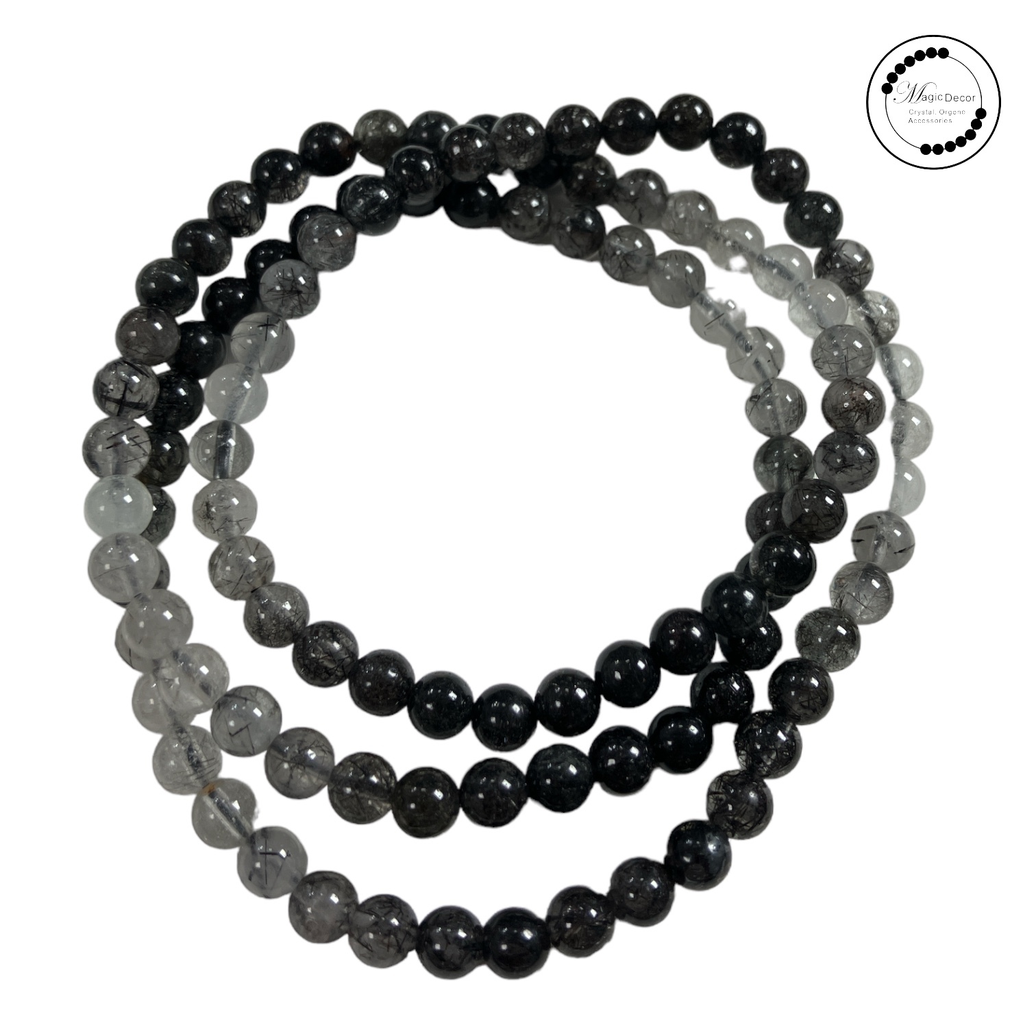 250815 - B33 5mm+漸變黑髮晶3圈頸鏈