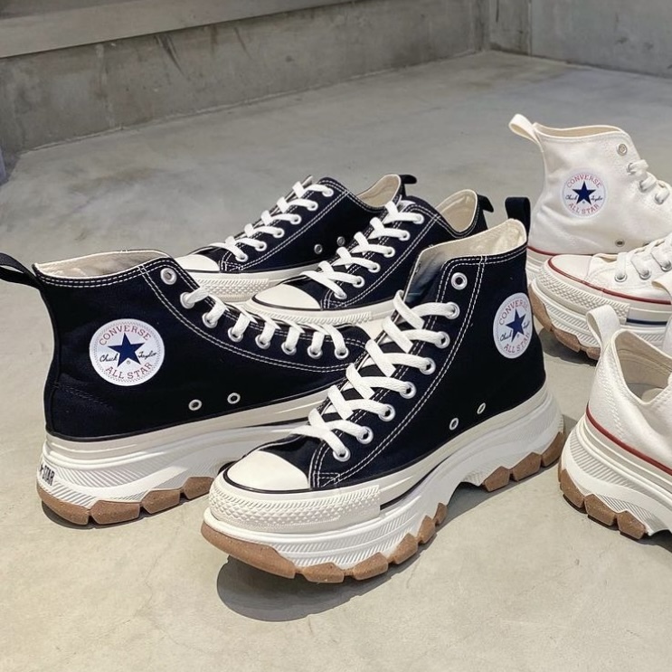converse trekwave 焦糖小厚底 黑色