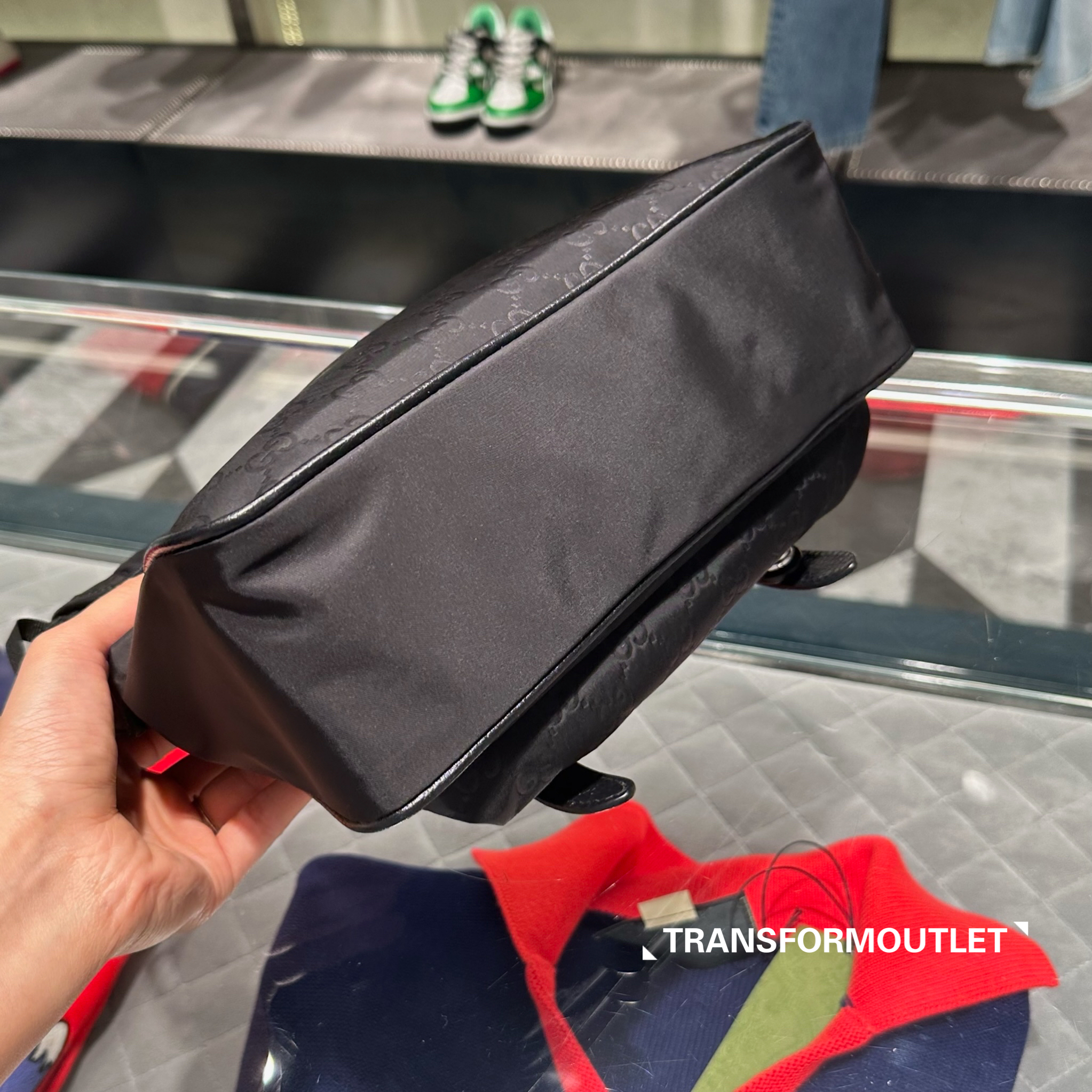 Gucci Bag-古馳尼龍郵差斜跨包 - Black