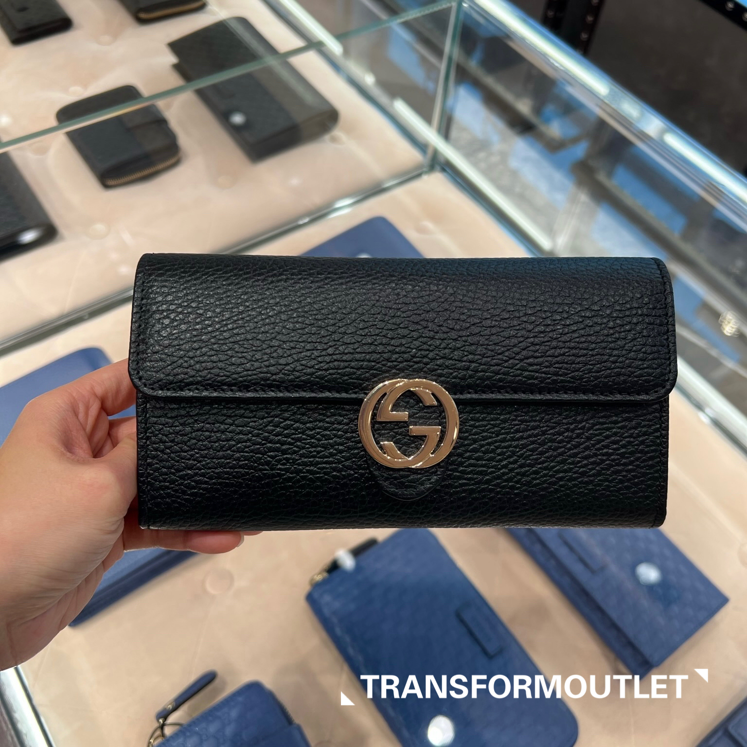 Gucci Wallet-古馳GG扣荔枝皮紋長款翻蓋錢包 - Available in two colors