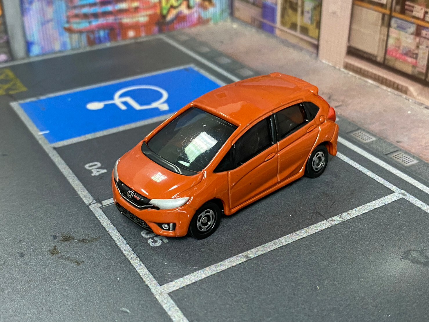 ○○0817D-TOMICA-無盒-80號-舊款-HONDA FIT-橘