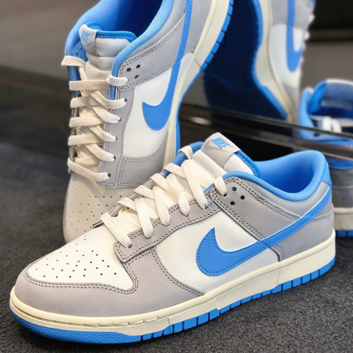 Nike Dunk Low Athletic Department 雲霧藍 白灰藍 藍勾 低筒 復古休閒鞋 男鞋