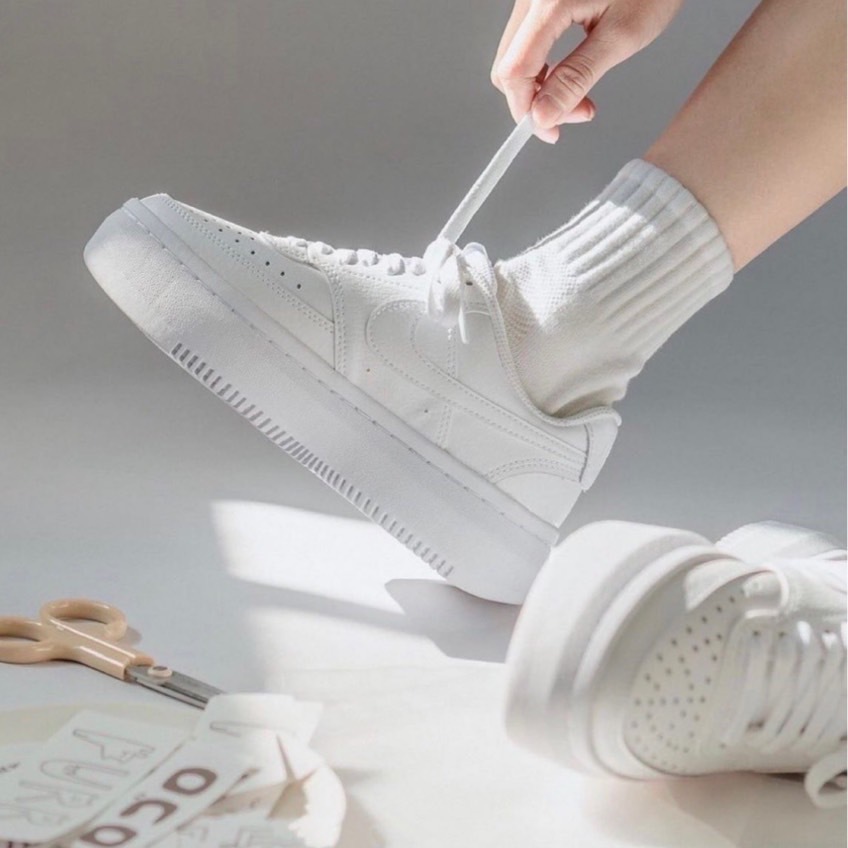 Nike Court Vision Alta 全白 厚底 增高 小Force 休閒鞋 女鞋
