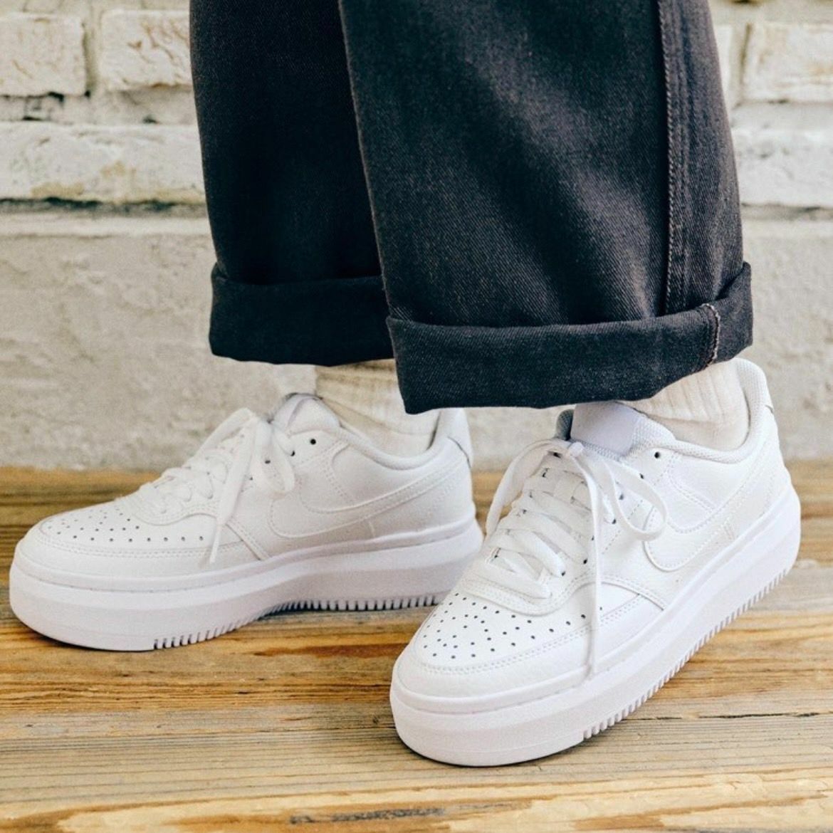 Nike Court Vision Alta 全白 厚底 增高 小Force 休閒鞋 女鞋