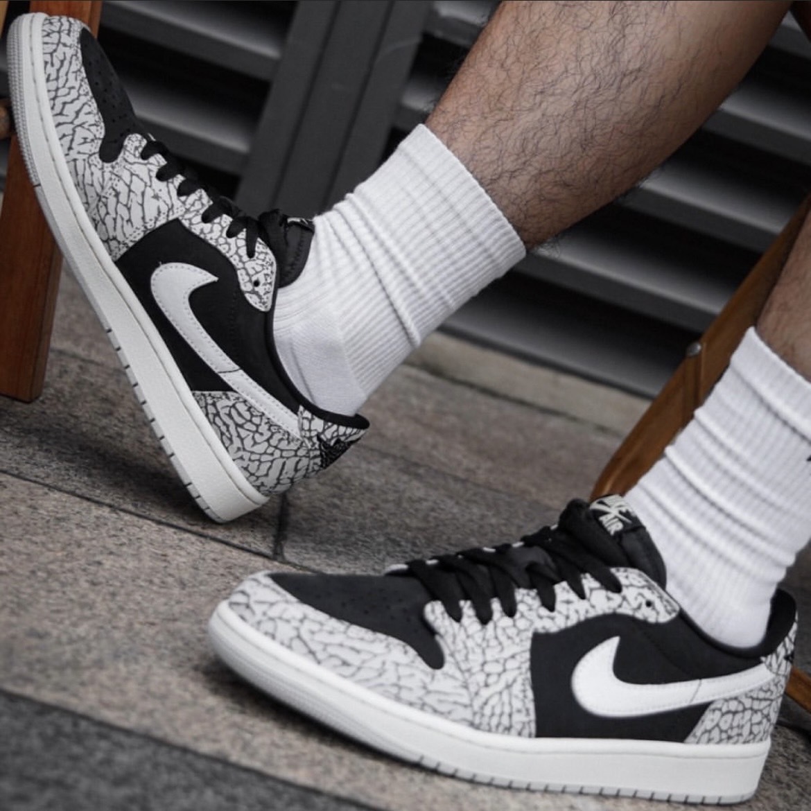 Nike Air Jordan 1 Low OG Black Cement 大象水泥爆裂紋 低筒 喬丹 休閒鞋