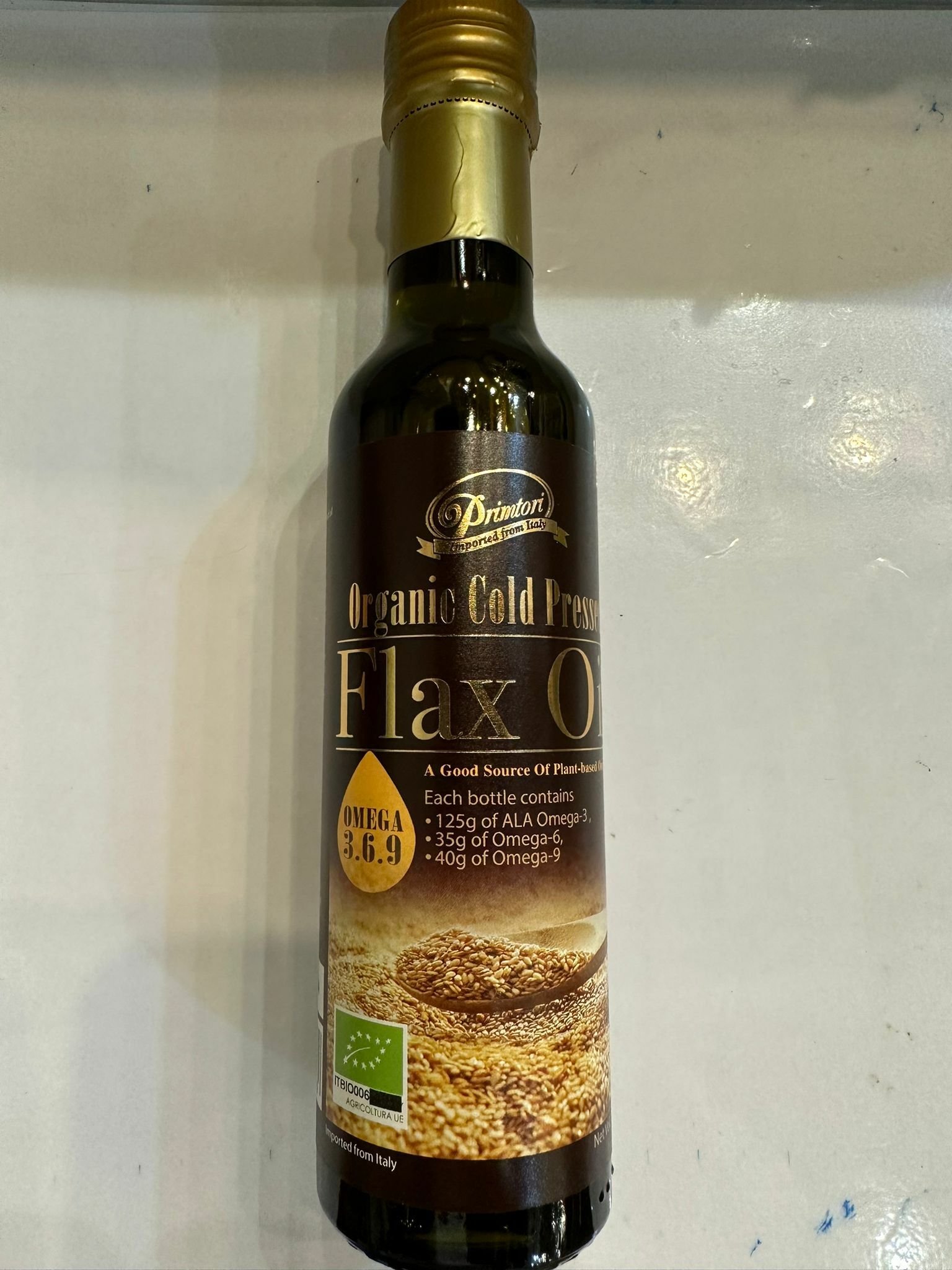 H1: Primtori - Organic Cold Pressed Flax Oil (250ml)