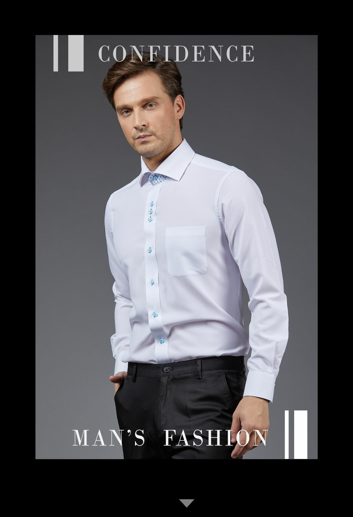 商務人士穿著懷素白防皺襯衫