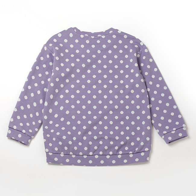PIPPY 活潑點點棉質圓領長袖上衣 紫