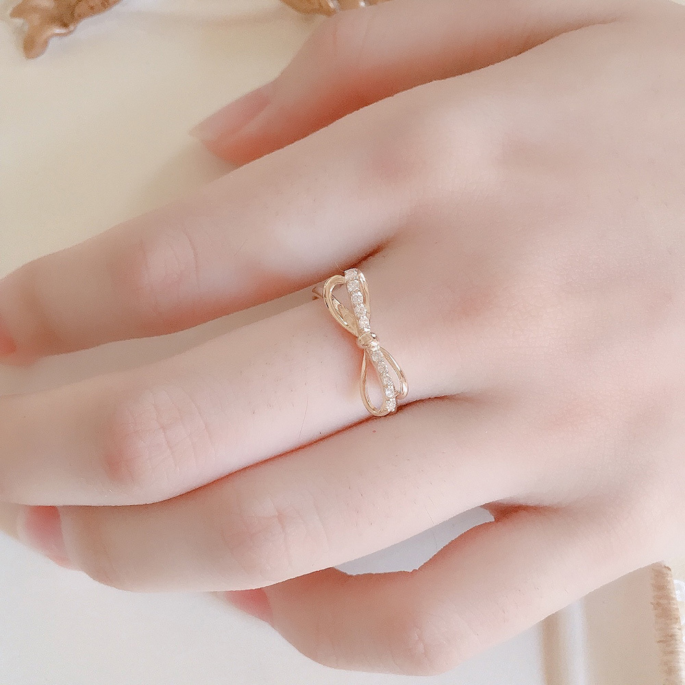 【me.luxe】K10蝴蝶結10分鑽石戒