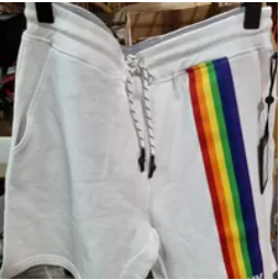 [S] DKNY RAINBOW PRINT SHORTS,WHITE, M2340118-WHT [FINAL SALE] (SD641)