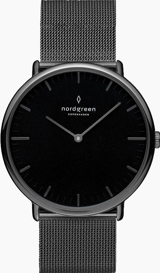 萬年鐘錶 - Nordgreen 北歐極簡風腕錶 Native  極夜黑系列鈦鋼米蘭錶帶男錶  NR40GMMEGUBL  錶徑40MM