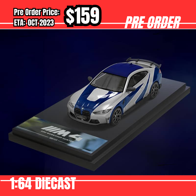 PO-$159 * Time Micro * 1:64 M4 G82 NFS Silver Blue [OD18/08]