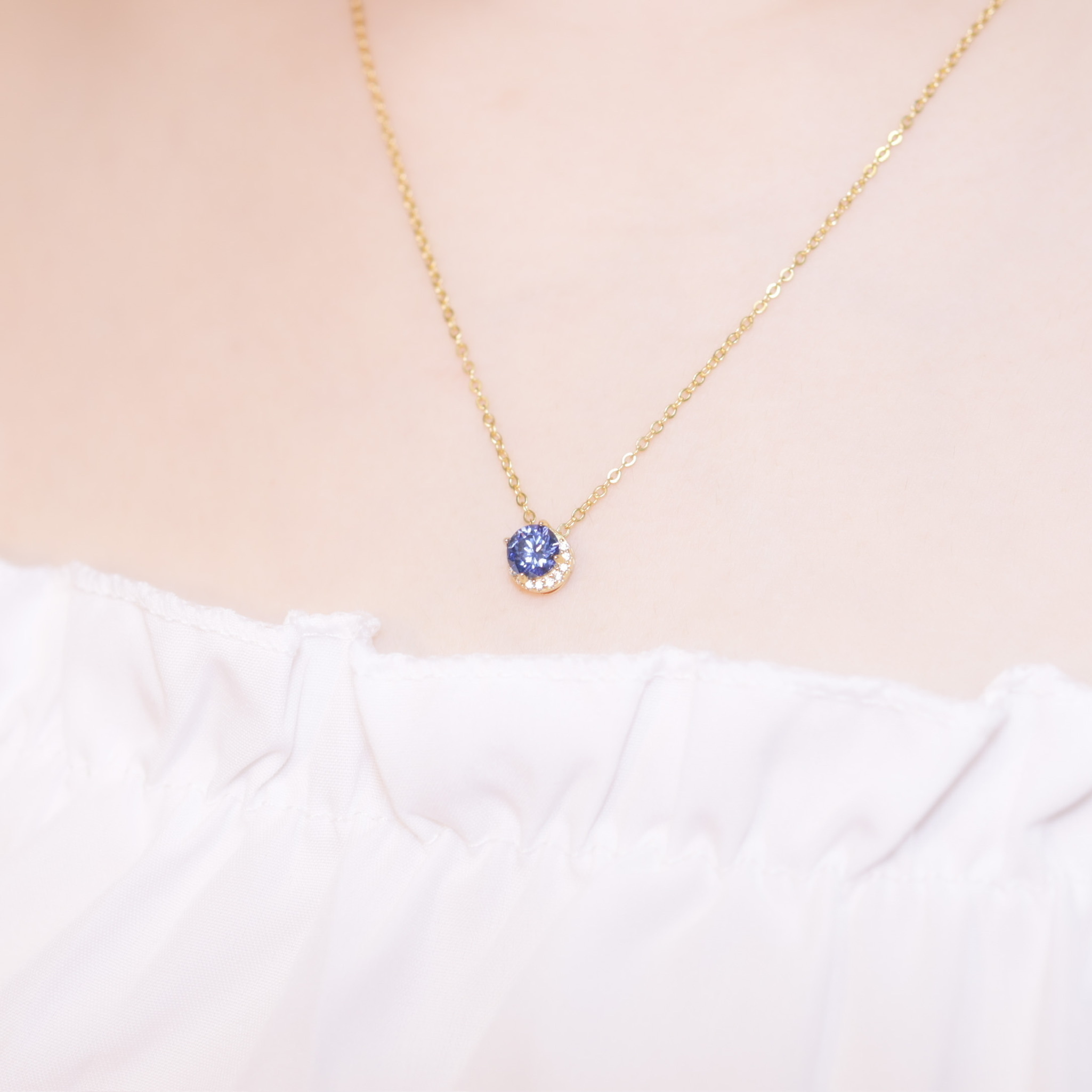 | 925純銀・ 金 | 湛藍夜幕項鍊 | NE0639 |