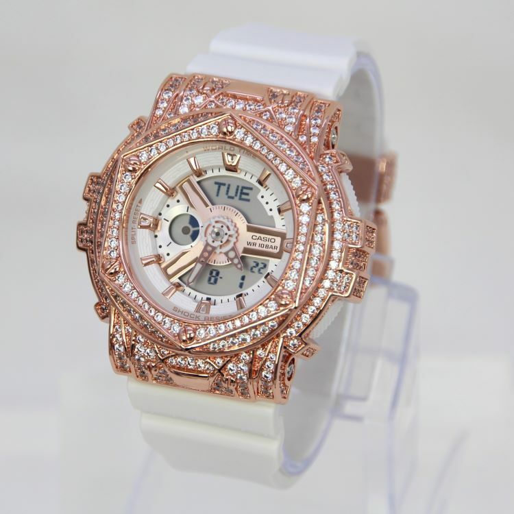 玫瑰金色 改裝手錶 BA-110RG-7A - Rokkaku