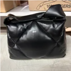[S] DKNY QUILTED SMALL KNOT MODERNIST BAG,BLACK, 755406161472 (SD645)