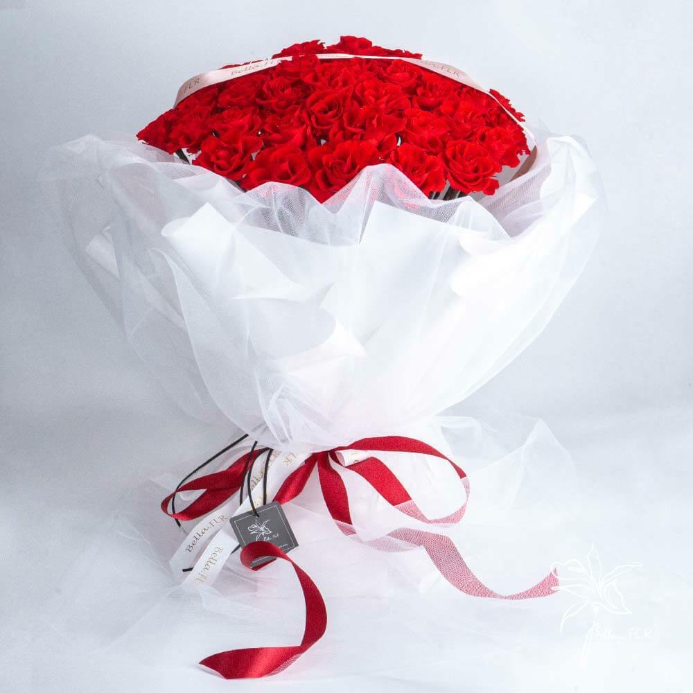 【無悔的愛】50朵永生玫瑰花束