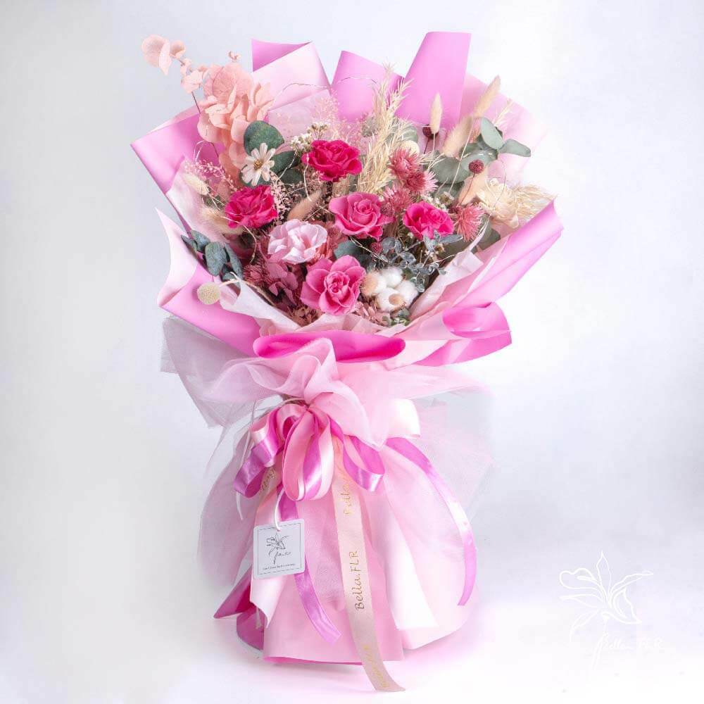 【人間芭比】大型永生乾燥花束