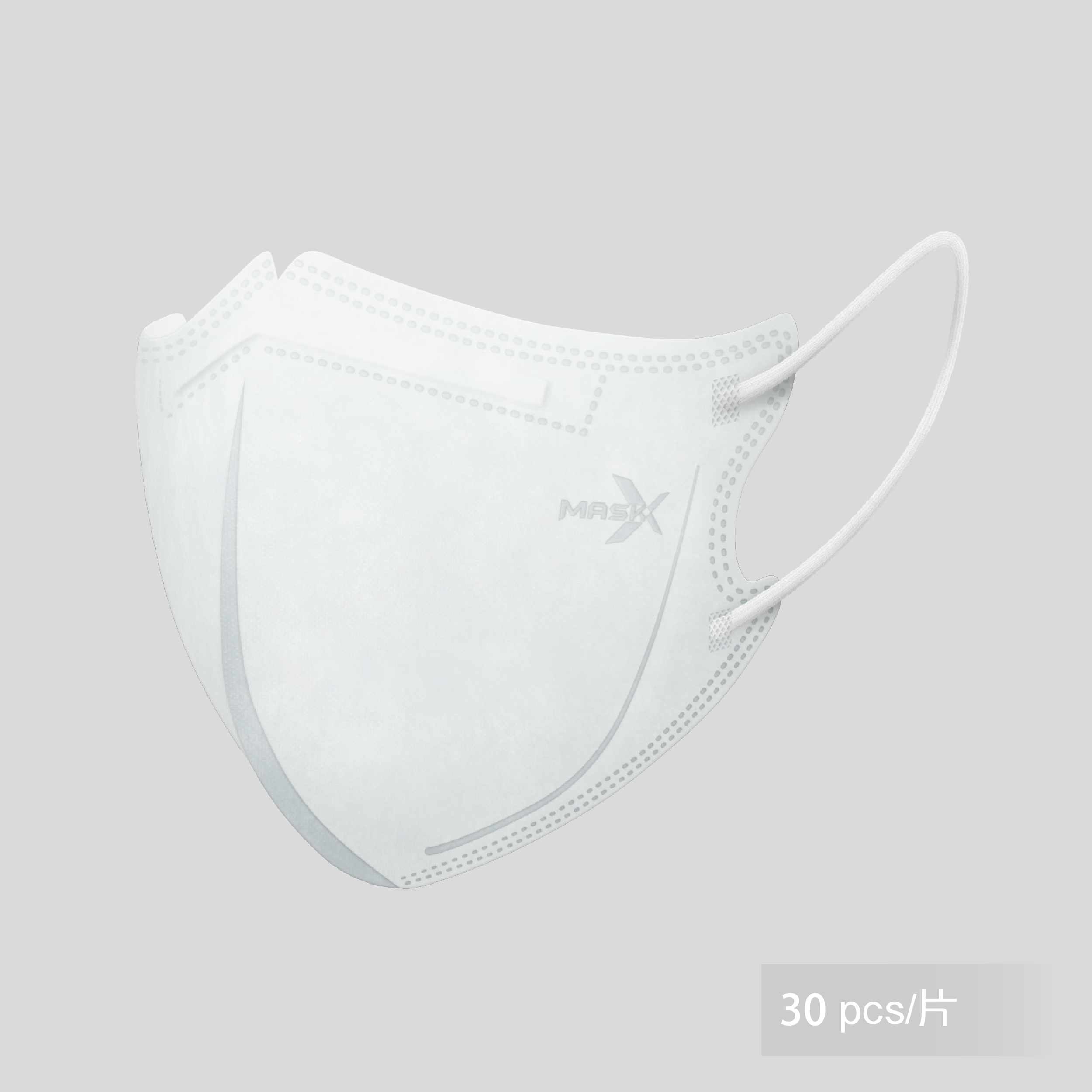 3D成人口罩 - 潮極系列 - 純白色 (30片)