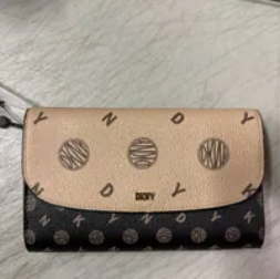 [S] DKNY SIDNEY WALLET ON A CHAIN,MOCHA/VACETTA, 755405803472 (SD654)