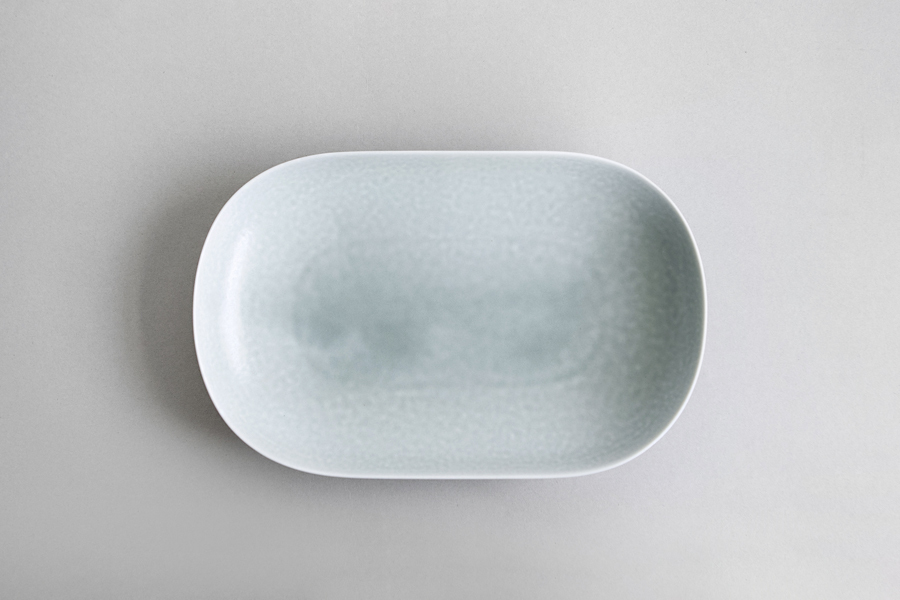 yumiko iihoshi porcelain - ReIRABO series 橢圓盤M 薄荷綠