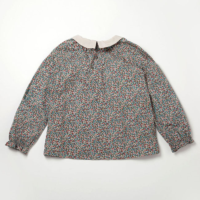 PIPPY 純棉浪漫小碎花翻領長袖上衣 粉