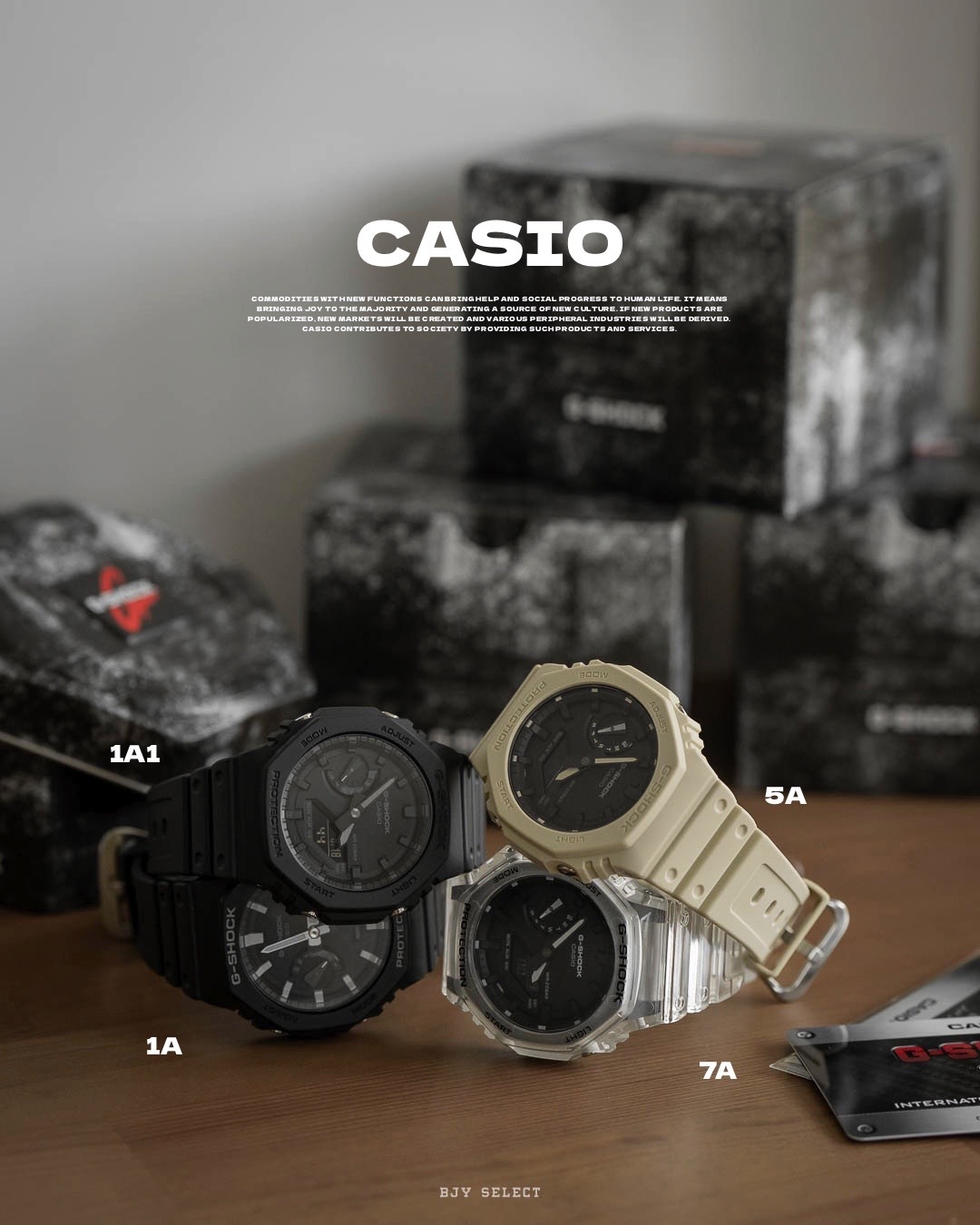 #現貨 G-SHOCK  農家橡樹 八角 耐衝擊構造 GA-2100-1A1極致黑(黑刻度)  1A極致黑(白刻度)  5A奶茶色  SKE-7A透明