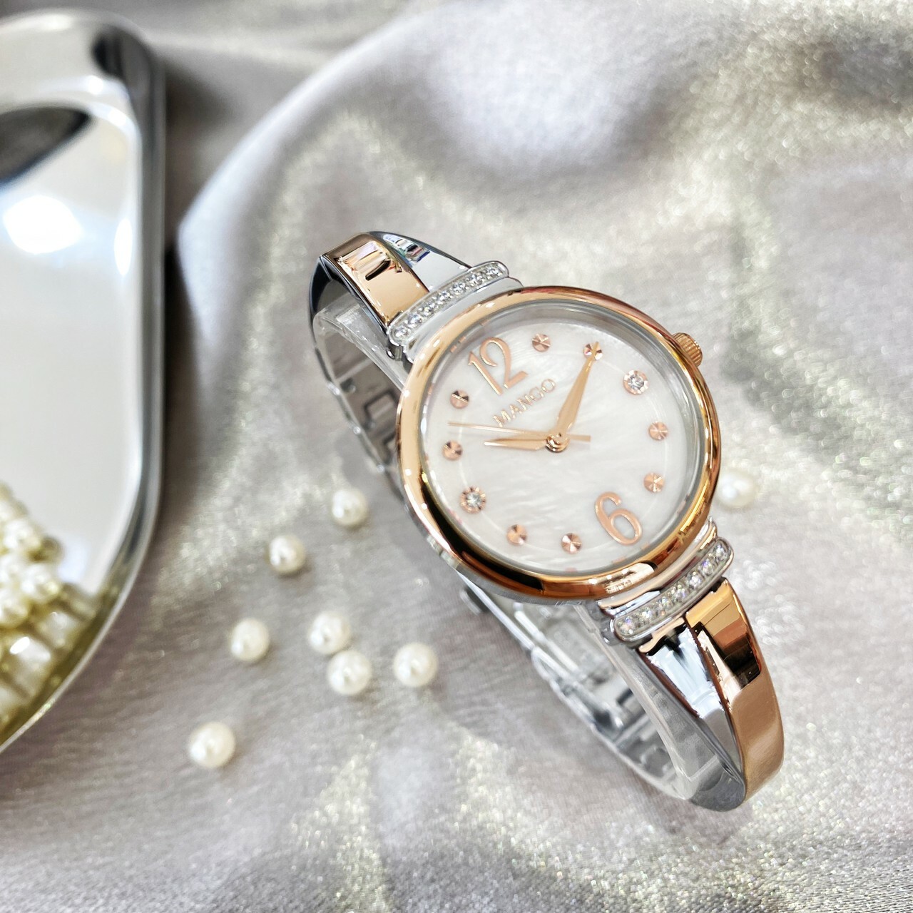 【MANGO】交叉環繞奢華女錶 MA6759L-10T 32mm 現代鐘錶