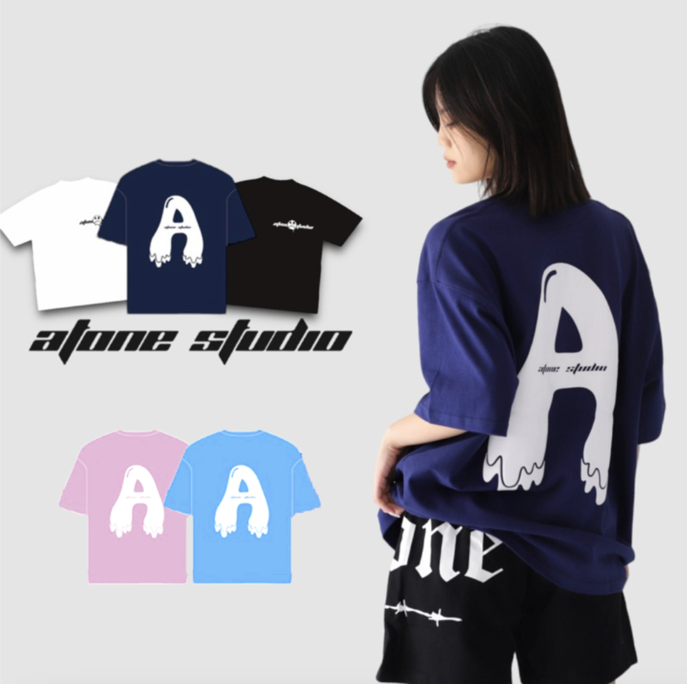 Atone studio 發泡 雪糕 A字 鬼臉 短T 短袖