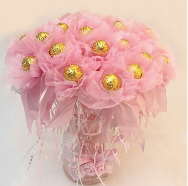 粉色豪華版金莎巧克力花棒(含正版金莎)Ferrero-Rocher-chocolate-stick-bouquet,婚禮小物,二次進場婚禮小物,新娘小禮物,桃園婚禮小物,單朵金莎花,單枝金莎花,便宜金莎花,來店禮,婚禮小物推薦