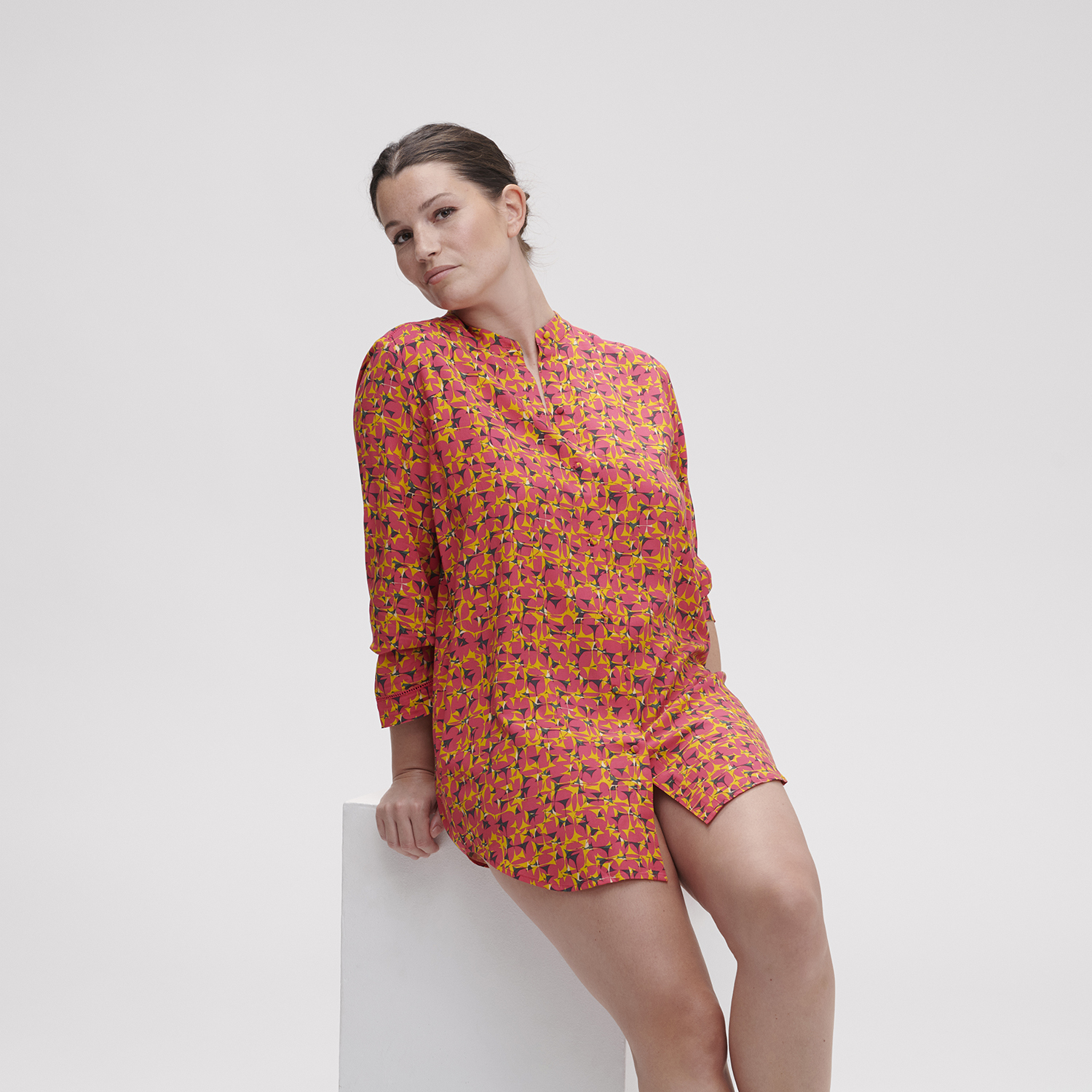 SONGE 夢 襯衫式睡衣 時尚印花