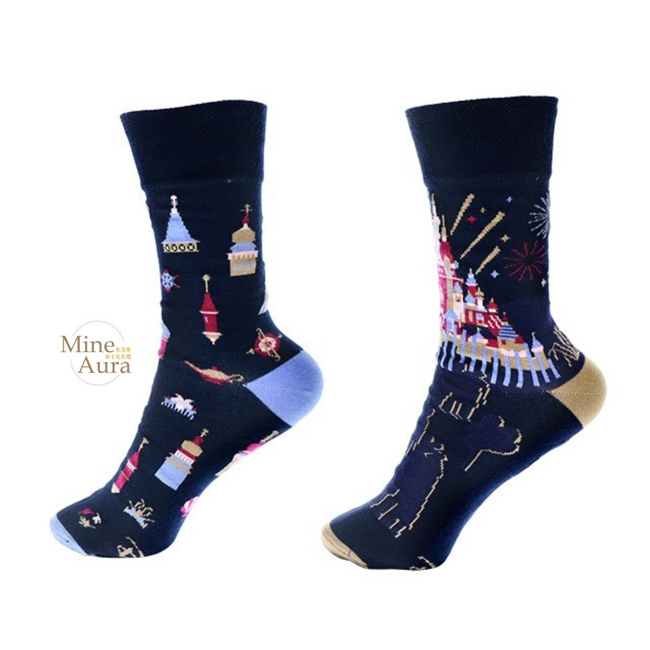 奇妙夢想城堡 滿版圖案 成人襪 襪子 -香港迪士尼樂園