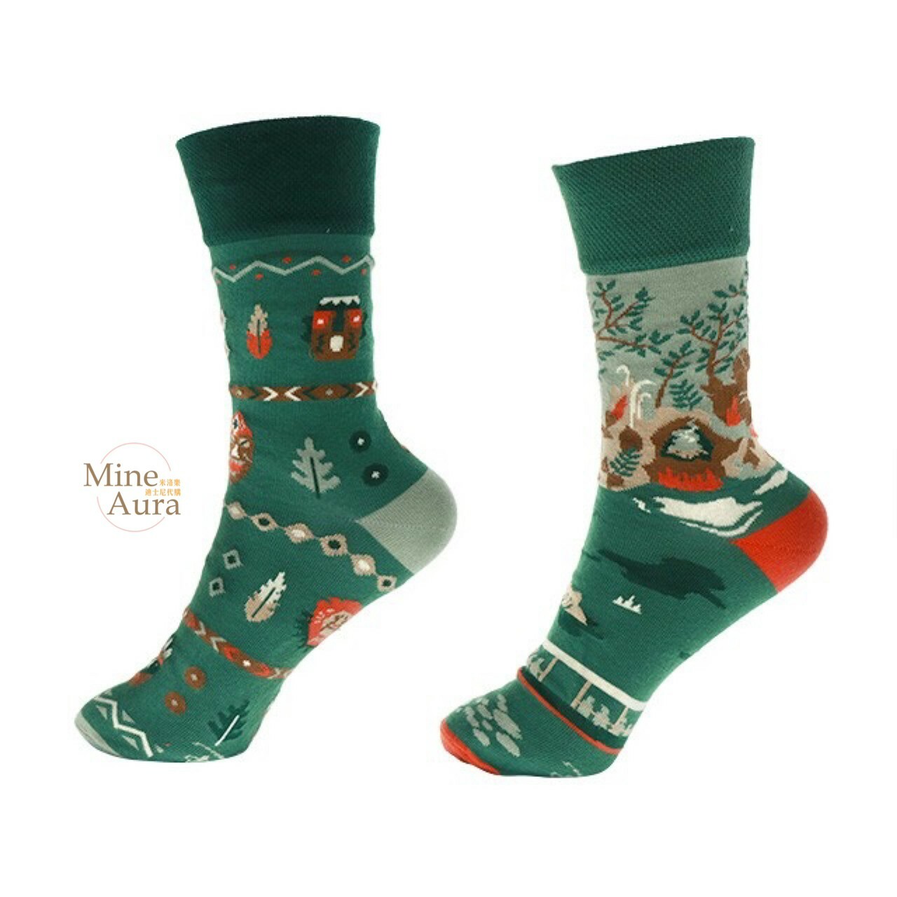 森林河流之旅 圖案 成人襪 襪子 -香港迪士尼樂園