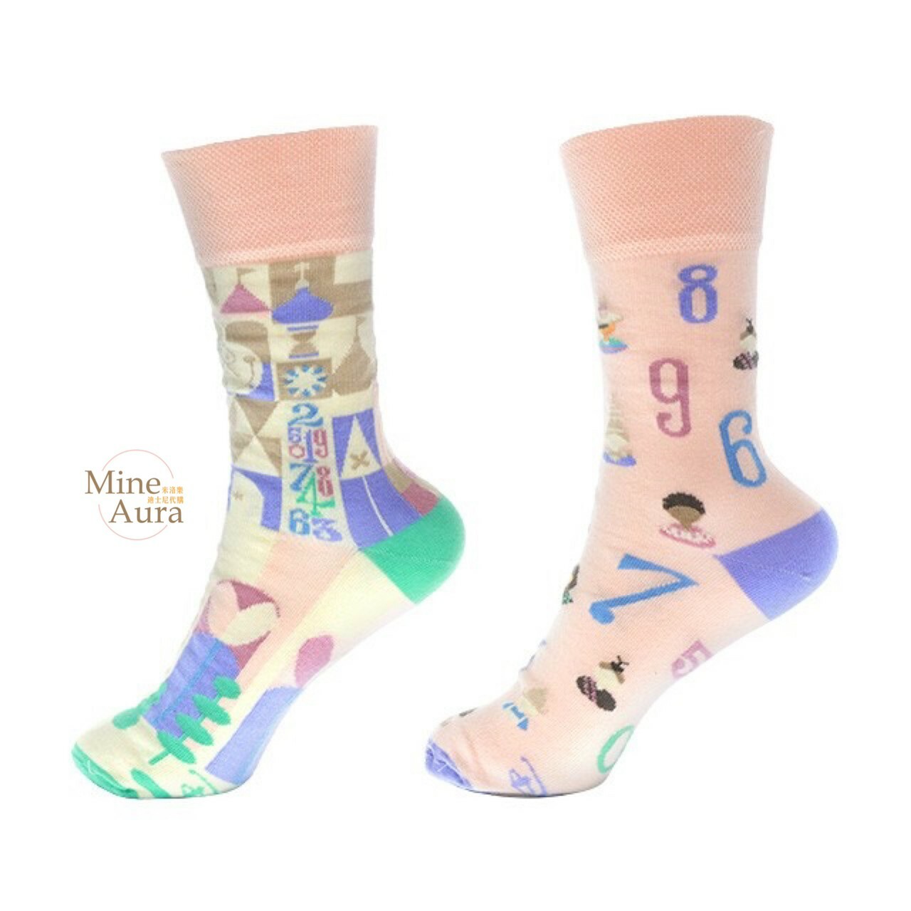 小小世界 圖案 成人襪 襪子 -香港迪士尼樂園