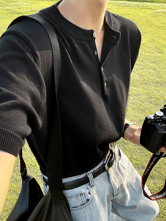 四季亨利領短袖T恤