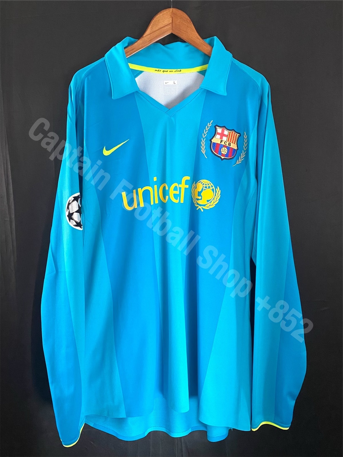 (更衣室版) 巴塞隆拿 2007-2008 Nike 歐聯作客長袖 更衣室版球衣 #14 HENRY