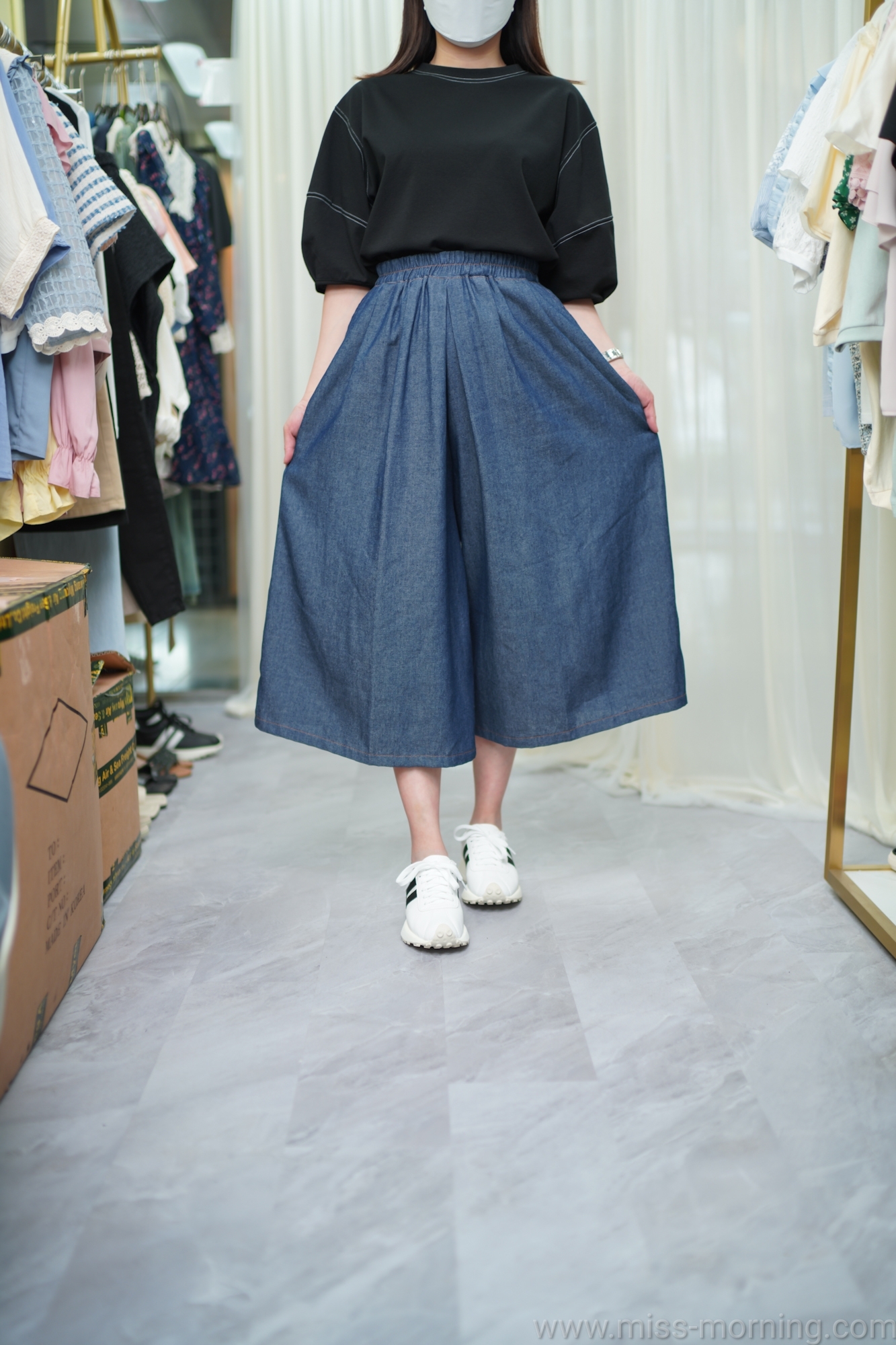 明線靚料Top(13344)&必買薄身牛裙褲(33606)