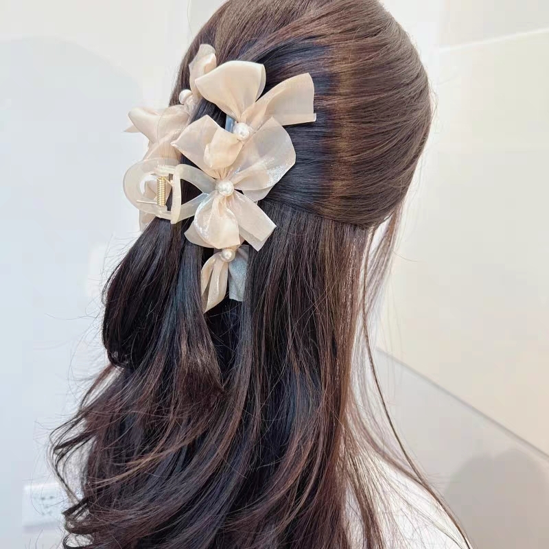 Korea Organza Bow Large Hair Claw