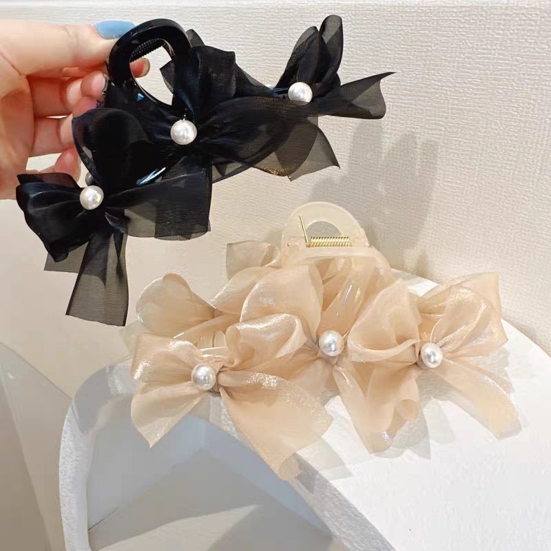 Korea Organza Bow Large Hair Claw