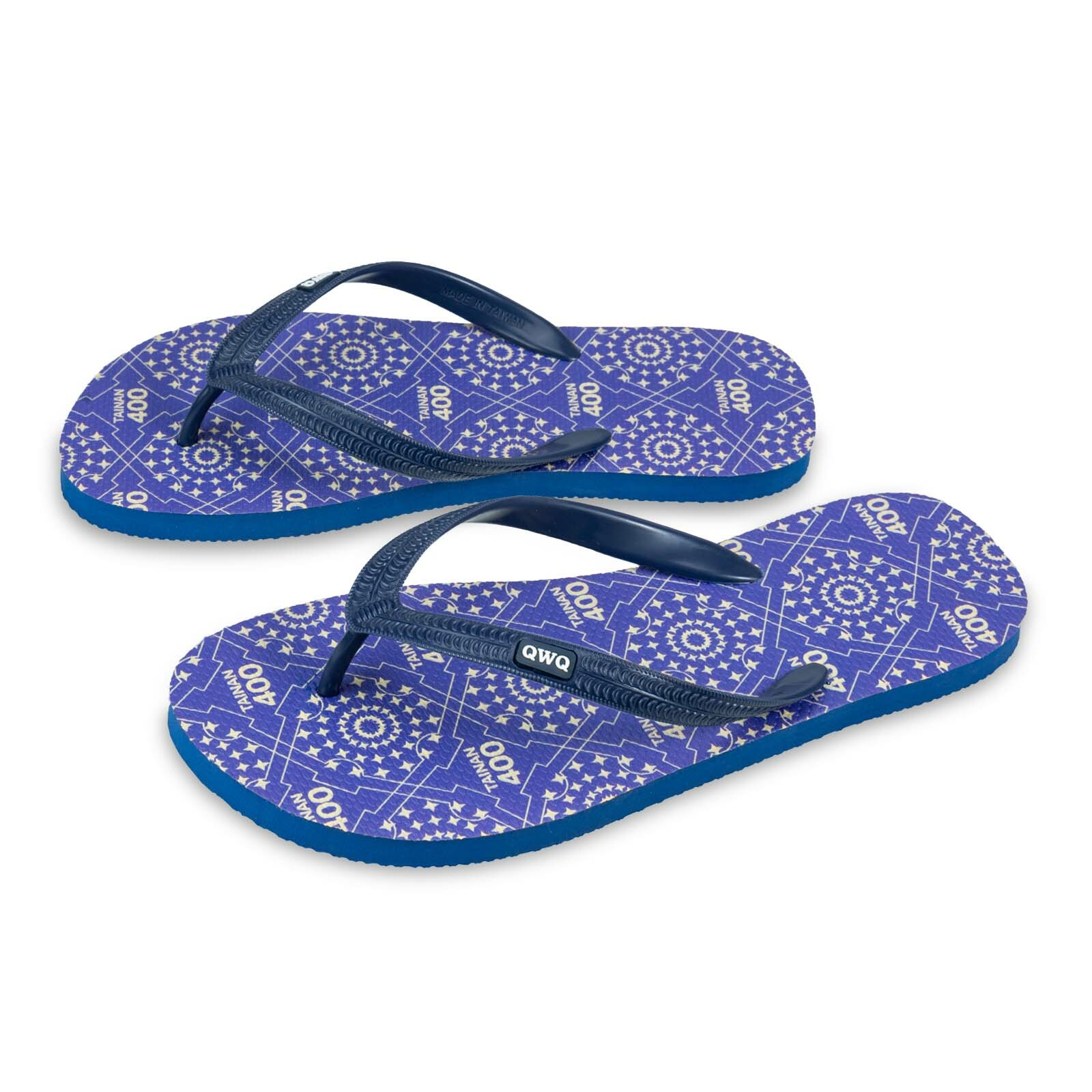 臺南400授權 藍晒圖藍 男款粗帶人字夾腳拖鞋