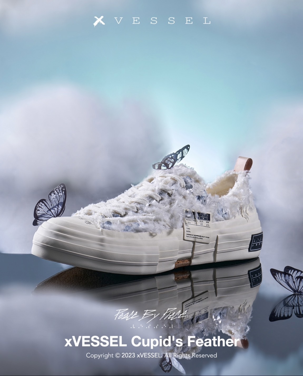 xVESSEL G.O.P Lows  感溫變色 毛絨亮片 白色 解構鞋