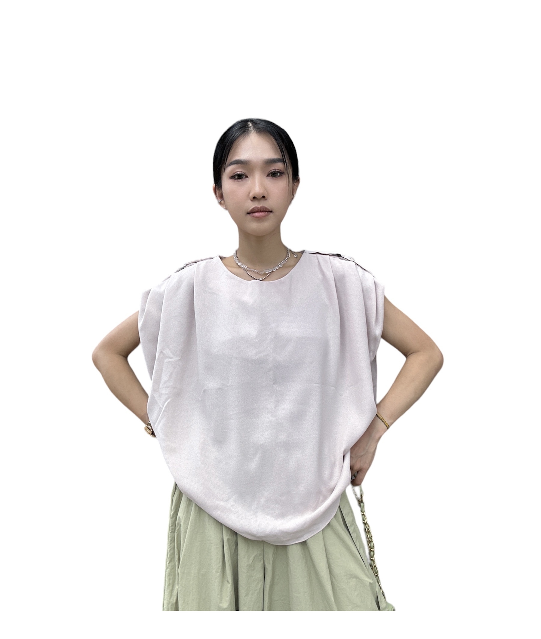 肩搭帶寬鬆背心 (現貨款式）