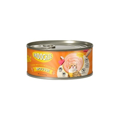 泰國Moochie 貓 海鮮系列 吞拿魚三文魚罐頭 85g【原箱24罐】