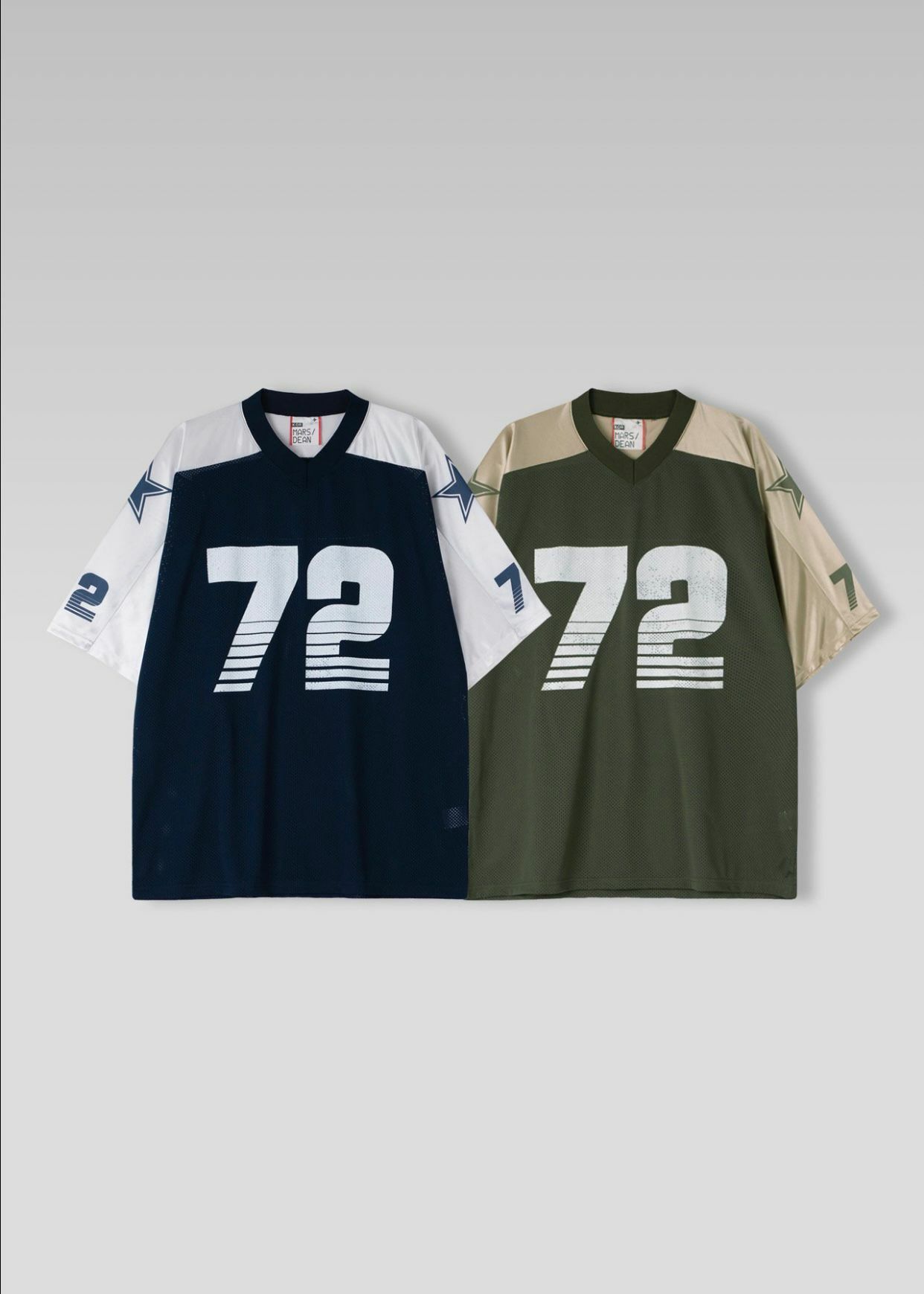 V領72字拼色短袖Tee DEAN-003T